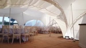 Internal drone footage of capri tent